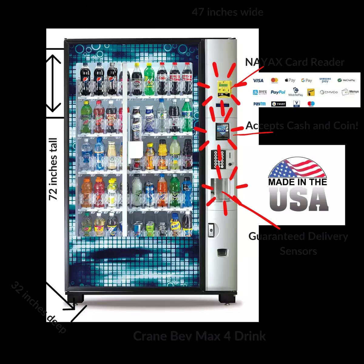 Crane Bev Max 4 beverage vending machine