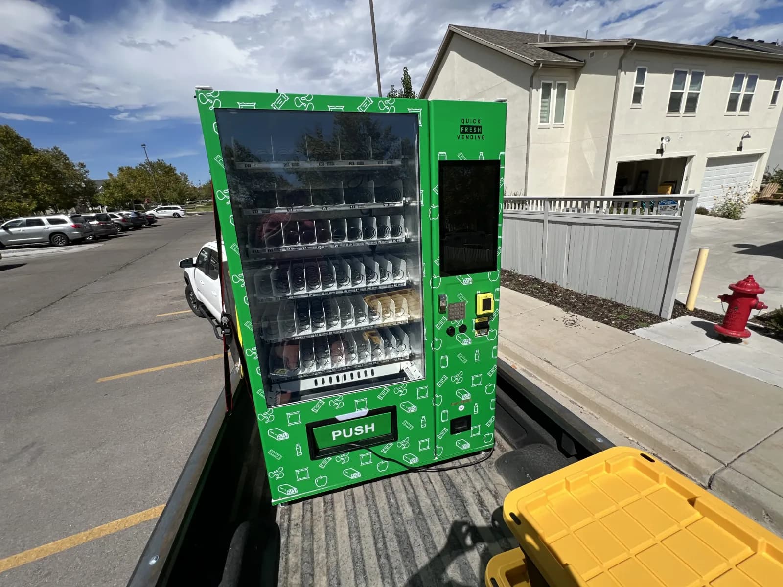 Vending machine prepared for transport in Utah
