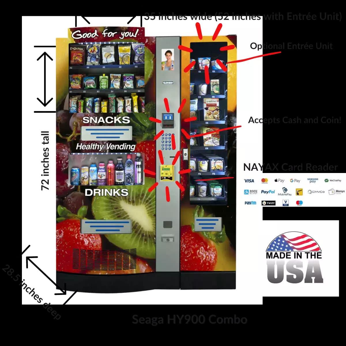 Seaga HY900 combo vending machine
